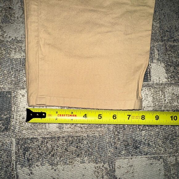 Talbots Women Pants Stretch 16 Tan Khaki High Rise Wide Pockets Belt Loops - Picture 7 of 11